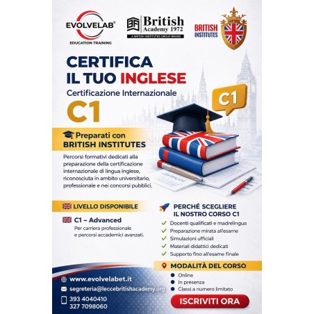 Corso & Certificazione in lingua INGLESE Livello C1