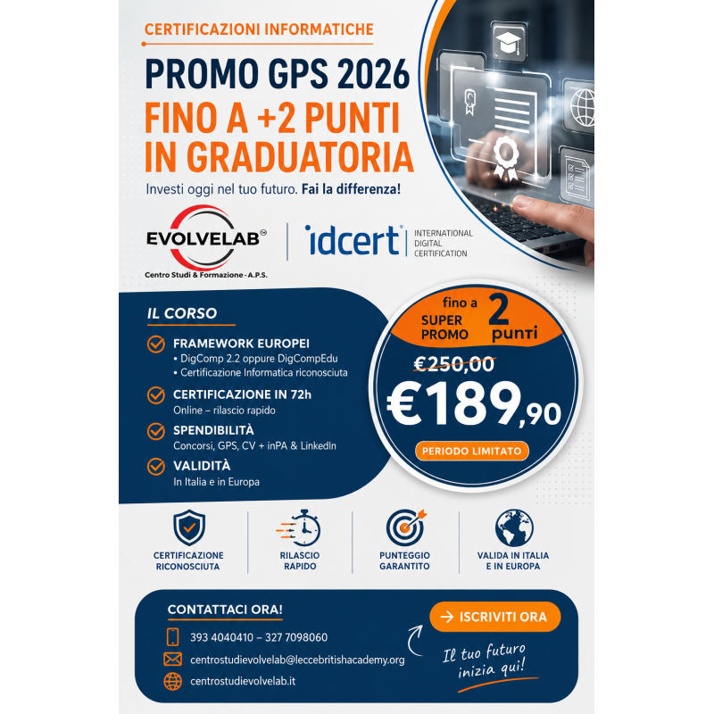 Certificazione digitale IDCERT DigCompEdu
