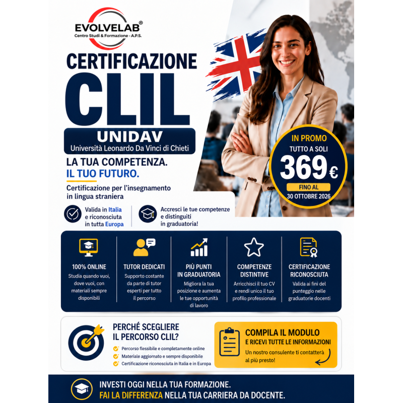 🎓🌍 Metodologia CLIL (Content and Language Integrated Learning) - Insegna le discipline… in lingua!